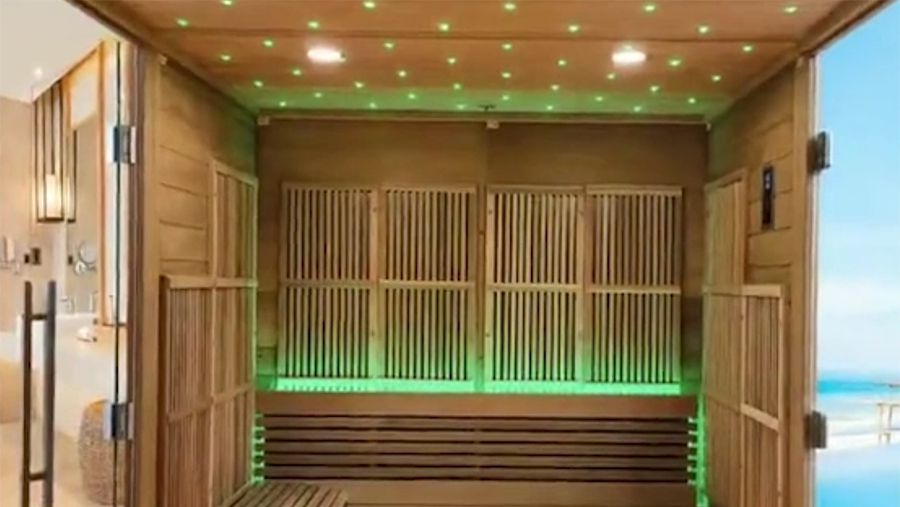 Cabine de sauna spacieuse